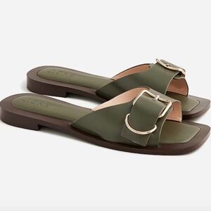 NIB J. Crew Callie sandals in leather Olive
